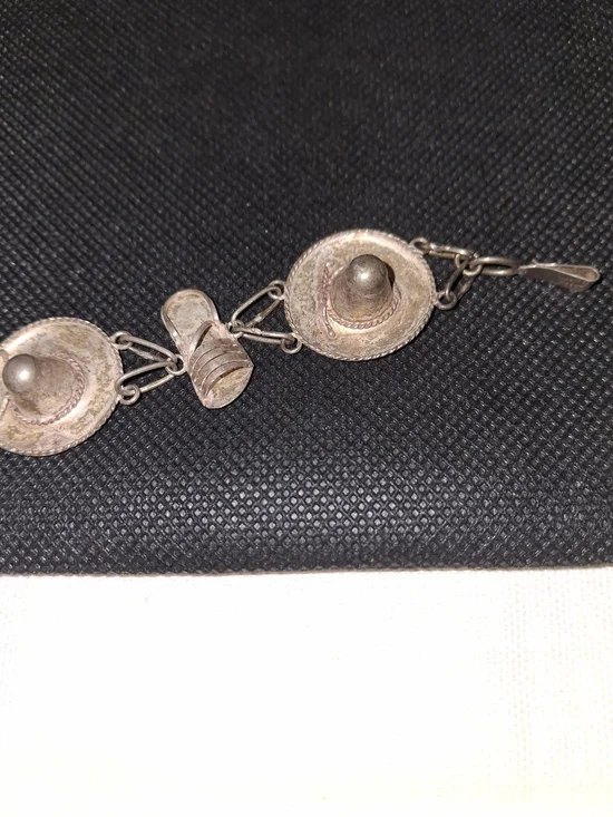 Antique Sambrero X Sandel Silver Disc Link Bracelet - Picture 2 of 3